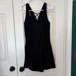 JoyLab Black Sleeveless Mini Dress with Crisscross Back